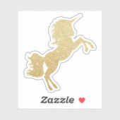 Elegante moderne  gouden glitter eenhoorn sticker (Vel)