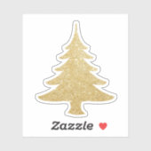 Elegante moderne  gouden glitter kerstboom sticker (Vel)