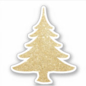 Elegante moderne  gouden glitter kerstboom sticker (Voorkant)