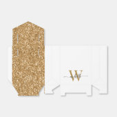 Elegante Moderne Gouden Glitter Monogram Naam Schr Bedankdoosjes (Uitgevouwen)