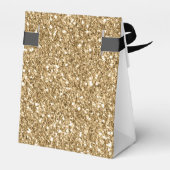 Elegante Moderne Gouden Glitter Monogram Naam Scri Bedankdoosjes (Achterkant)