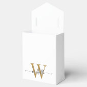 Elegante Moderne Gouden Glitter Monogram Naam Scri Bedankdoosjes (Geopend)