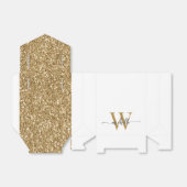 Elegante Moderne Gouden Glitter Monogram Naam Scri Bedankdoosjes (Uitgevouwen)