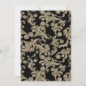 Elegante moderne gouden glittersluiting, kronkels kaart (Achterkant)