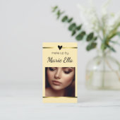 Elegante Moderne Gouden Hart Foto QR Code Sjabloon Visitekaartje (Staand voorkant)