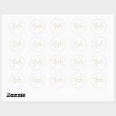 Elegante moderne gouden hart script bedankt ronde sticker (Vel)