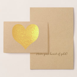 Elegante moderne gouden hart Valentijnsdag Folie Kaarten