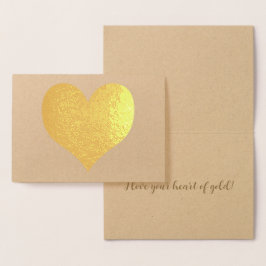 Elegante moderne gouden hart Valentijnsdag Folie Kaarten