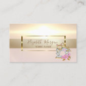 Elegante moderne gouden Lijsten naaimachine Cat Visitekaartje (Voorkant)