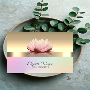 Elegante Moderne Gouden Lotus Bloem Yoga Instructe Visitekaartje