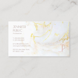 Elegante Moderne Gouden Marmeren Monogram Professi Visitekaartje