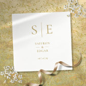 Elegante moderne gouden monogram bruiloft servet