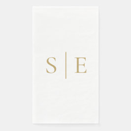 Elegante moderne gouden monogram minimalistisch servet