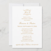 Elegante moderne gouden monogram oefendiner kaart (Voorkant)