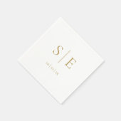 Elegante moderne gouden monogramdatum minimalistis servet (Hoek)