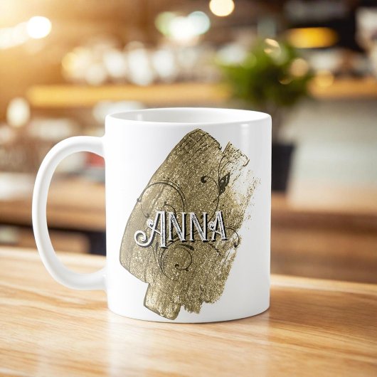 Elegante moderne gouden naam koffiemok