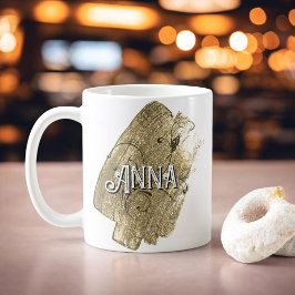 Elegante moderne gouden naam koffiemok