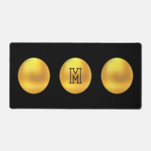 Elegante moderne gouden polka stippen & monogram o bureaumat