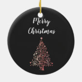 elegante moderne gouden roos voor kerst keramisch ornament (Achterkant)