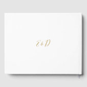 Elegante moderne gouden script bruiloft gastenboek (Achterkant)