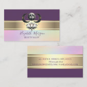 Elegante moderne gouden streep Lotus Moon Visitekaartje (Voorkant / Achterkant)