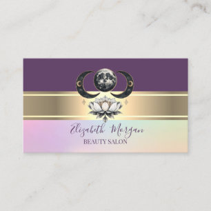 Elegante moderne gouden streep Lotus Moon Visitekaartje