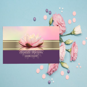 Elegante Moderne Gouden Streep Lotus Visitekaartje