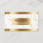 Elegante moderne gouden streken marmer visitekaartje (Voorkant)