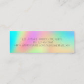Elegante Moderne Gouden Strepen, Kleurrijke Hologr Mini Visitekaartje (Achterkant)