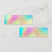 Elegante Moderne Gouden Strepen, Kleurrijke Hologr Mini Visitekaartje (Voorkant / Achterkant)