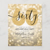Elegante moderne gouden uitnodiging voor 60e verja flyer (Voorkant)