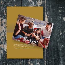 Elegante moderne gouden vakantie foto dank u kaart