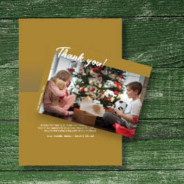 Elegante moderne gouden vakantie foto dank u kaart