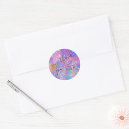 Elegante moderne gouden vuuropaalsteen bedankt ronde sticker