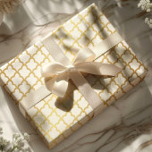 Elegante Moderne Gouden Witte Marokkaanse Traliewe Cadeaupapier