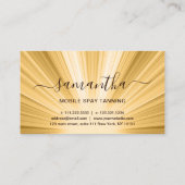 Elegante moderne gouden zonnestraaltans visitekaartje (Achterkant)