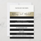 Elegante moderne gouden zwart/witte strepen kaart (Voorkant)