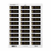 Elegante moderne gouden zwarte retour adreslabels etiket (Full Sheet)