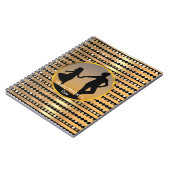 Elegante moderne gouden zwarte strepen Moederdag Notitieboek (Linkerzijde)