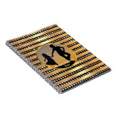 Elegante moderne gouden zwarte strepen Moederdag Notitieboek (Rechterzijde)