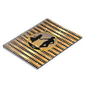 Elegante moderne gouden zwarte strepen Moederdag Notitieboek (Linkerzijde)