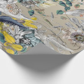 Elegante moderne  Goudgrijs Geel Bloemen Cadeaupapier (Hoek)