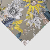 Elegante moderne  Goudgrijs Geel Bloemen Tissuepapier (Detail)