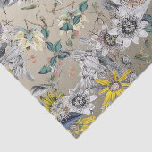 Elegante moderne  Goudgrijs Geel Bloemen Tissuepapier (Detail)