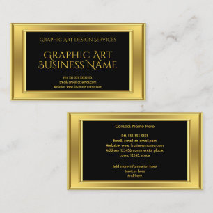 Elegante moderne grafische kunst ontwerp goud zwar visitekaartje