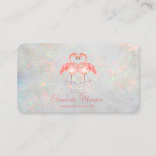 Elegante moderne grappige flamingo's opaal hologra visitekaartje