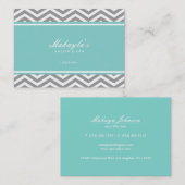 Elegante Moderne Grijs van de Chevron & Wit met Visitekaartje (Voorkant / Achterkant)