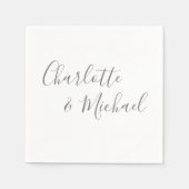 Elegante Moderne Grijze Handtekening Lettertype Servet (Voorkant)