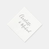 Elegante Moderne Grijze Handtekening Lettertype Servet (Hoek)