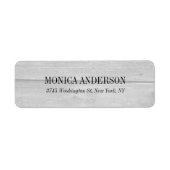 Elegante moderne grijze houten achtergrond etiket (Voorkant)